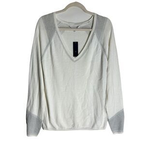 NWT Relative Pie Women Viscose Cashmere Blend Sweater Metallic Long Sleeve M